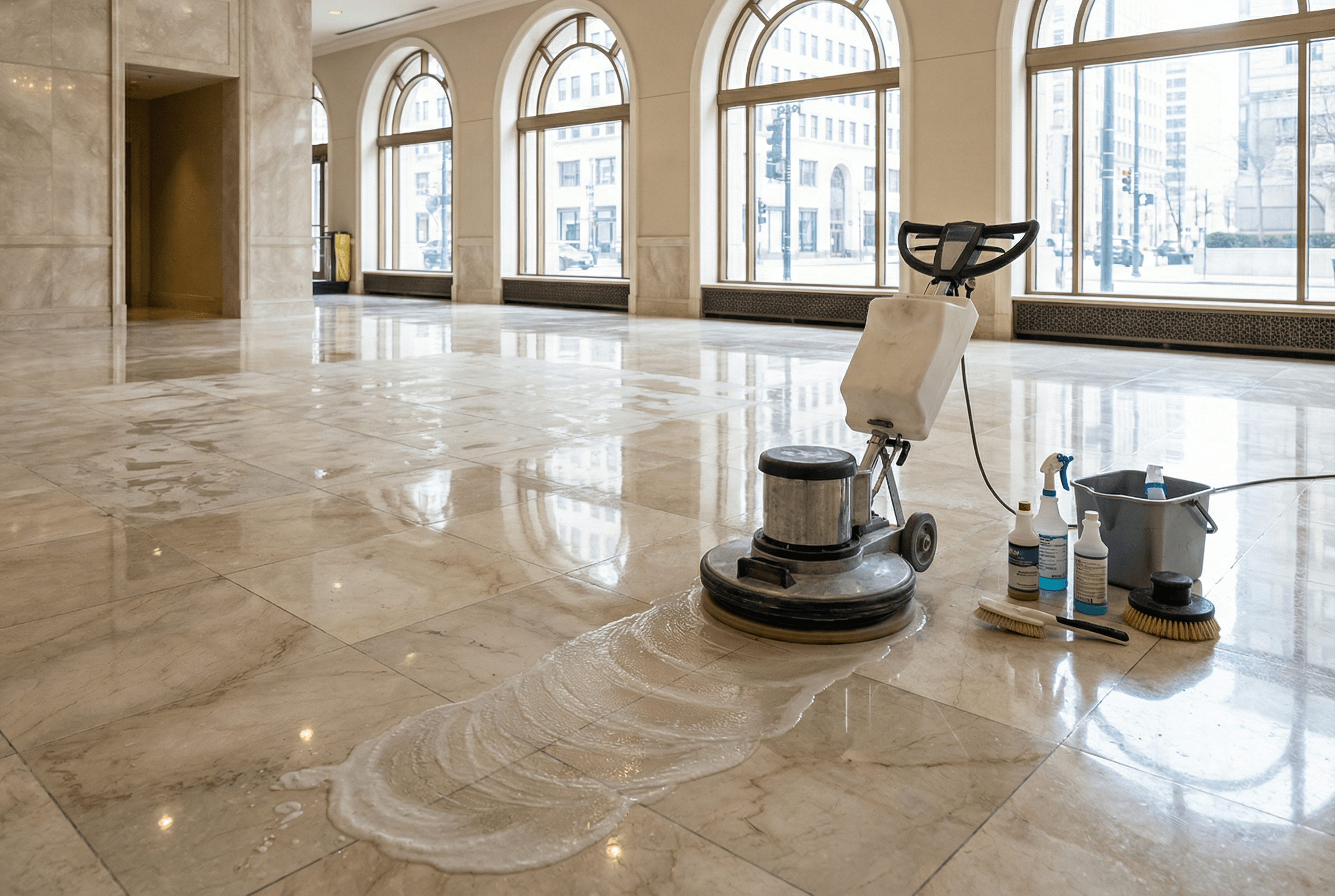 Steinoberflächen-Reinigung